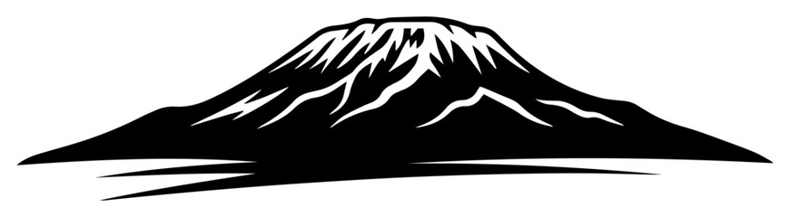 mount kilimanjaro silhouette vector illustration