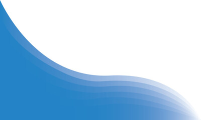 Abstract blue wave flowing across white space, modern  background design 