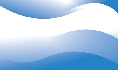 Abstract blue flowing waves on white background 
