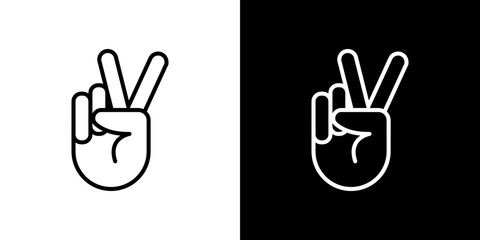 Hand peace icon symbol concept for graphic design, Website, UI. Svg