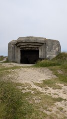 German World War II bunker at Pointe de Pen-Hir near Camaret-sur-Mer, Finist&egrave;re, Brittany, France. Historic coastal defense structure overlooking the Atlantic Ocean, part of the Atlantic Wall.
