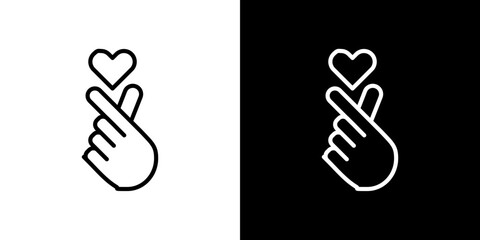 korean heart icon symbol concept for graphic design, Website, UI. Svg