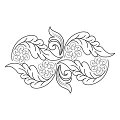 An illustration of a vectors different type of  flowers, traditional and cultural alpona design in continuous line art drawing style.