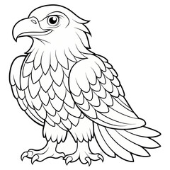 Obraz premium Line Art Illustration of a Majestic Eagle isolated on transparent baackground