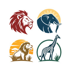 Animals logos collection. Animal logo set. Isolated on White background