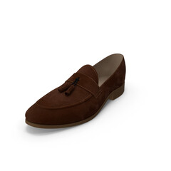 Classic suede shoes isolated on transparent background