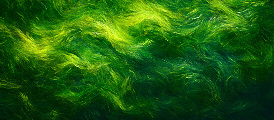 Obraz premium Lush green grass texture with dynamic movement providing an abstract background for nature-themed designs and projects.