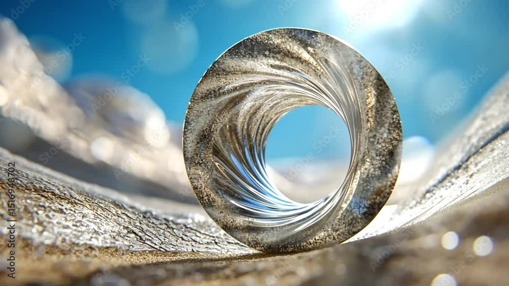 Poster abstract transparent crystal ring: a mesmerizing close-up of a transparent crystal ring, its intrica