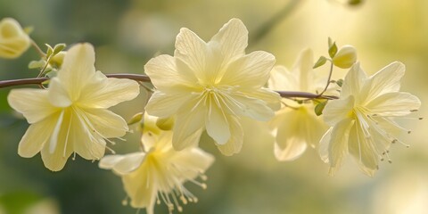 Fototapeta premium Pale Yellow Flowers Bloom.