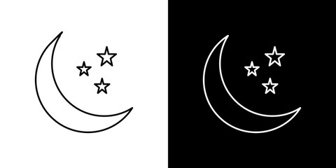 Moon stars icon symbol concept for graphic design, Website, UI. Svg