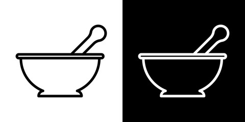 Mortar pestle icon symbol concept for graphic design, Website, UI. Svg