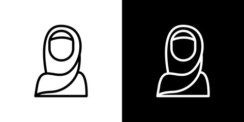 Muslim women icon symbol concept for graphic design, Website, UI. Svg
