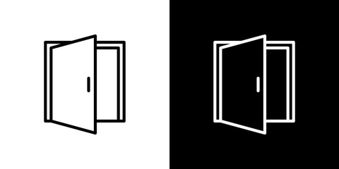 Open door icon symbol concept for graphic design, Website, UI. Svg