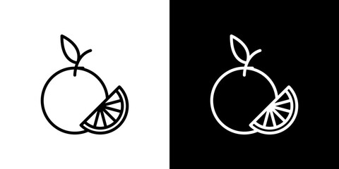 Orange fruit icon symbol concept for graphic design, Website, UI. Svg