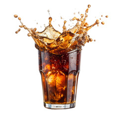 Cola Splash A Refreshing Burst of Carbonation isolated on transparent baackground