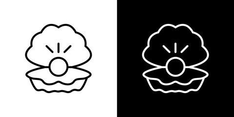 Pearl in the open shell icon symbol concept for graphic design, Website, UI. Svg
