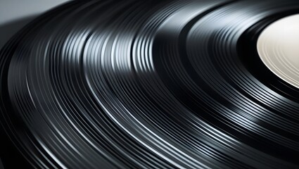 Vinyl record edge showing grooves under spotlight