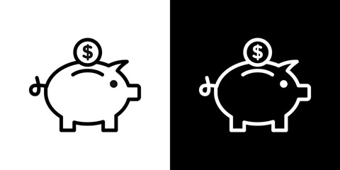 Piggy bank icon symbol concept for graphic design, Website, UI. Svg