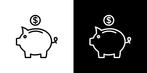 Piggy bank icon symbol concept for graphic design, Website, UI. Svg