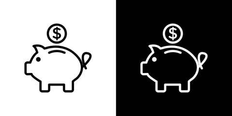 Piggy bank icon symbol concept for graphic design, Website, UI. Svg