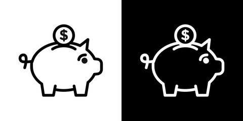 Piggy bank icon symbol concept for graphic design, Website, UI. Svg