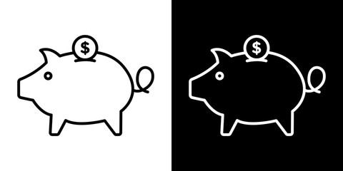 Piggy bank icon symbol concept for graphic design, Website, UI. Svg