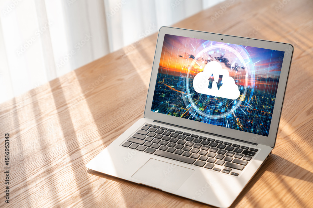 Poster cloud computing software for modish remote work and personal data storage