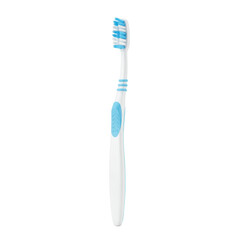 Ultra realistic UHD photo of an adult manual toothbrush with medium bristles, 3/4 view, isolated on a plain transparent background with clear contours and no shadows, product photography concept