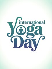 International Yoga day social media post Yoga Motivation Mindful Living, Celebrate Yoga typography text on a White background