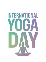 International Yoga day social media post Yoga Motivation Positive Vibe, Peaceful Mind typography text on a White background