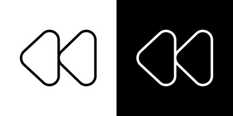 Rewind icon symbol concept for graphic design, Website, UI. Svg