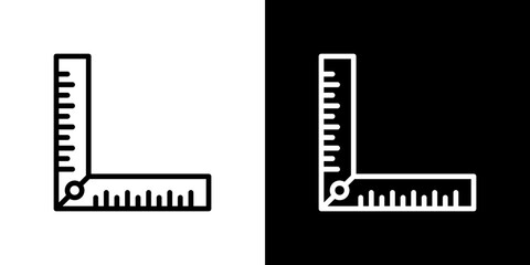 Ruler combined icon symbol concept for graphic design, Website, UI. Svg