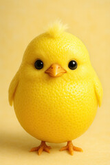 Adorable Yellow Chick Lemon Texture on Matching Background