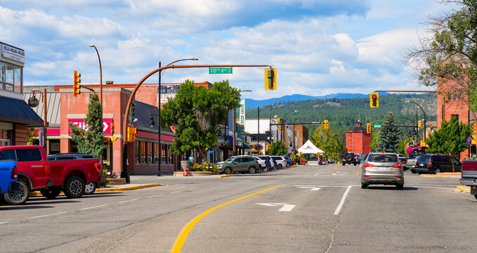 Baker Street in Downtown Cranbrook, British Columbia, Canada