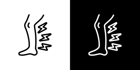 Shin pain icon symbol concept for graphic design, Website, UI. Svg
