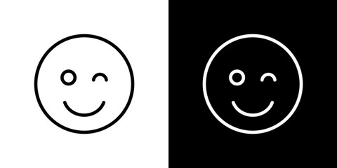 Smile wink icon symbol concept for graphic design, Website, UI. Svg