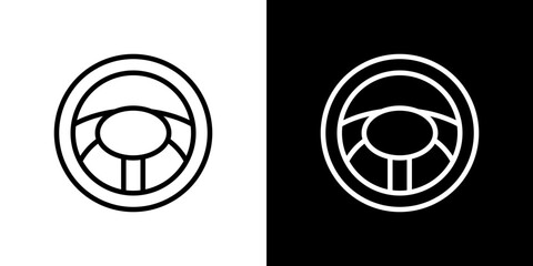 Steering wheel icon symbol concept for graphic design, Website, UI. Svg