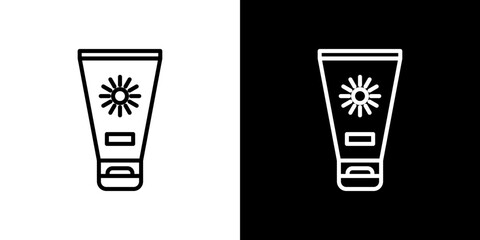 Suntan cream icon symbol concept for graphic design, Website, UI. Svg