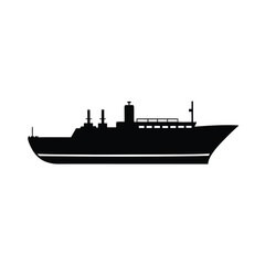 Obraz premium Large tanker ship vector silhouette 