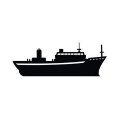 Tanker ship ocean vector silhouette  