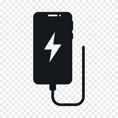 Phone charging flat vector icon