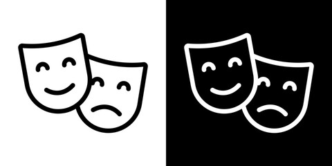 Theater masks icon symbol concept for graphic design, Website, UI. Svg