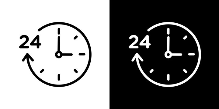 Time twenty four icon symbol concept for graphic design, Website, UI. Svg