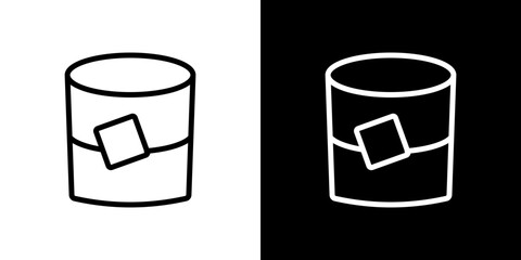 Whiskey Glass icon symbol concept for graphic design, Website, UI. Svg