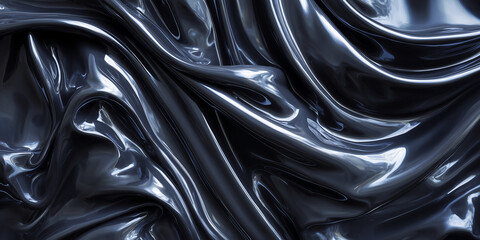 glossy black melted plastic texture with oil-like shine