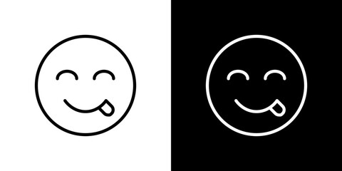 Yummy smile emoji icon symbol concept for graphic design, Website, UI. Svg