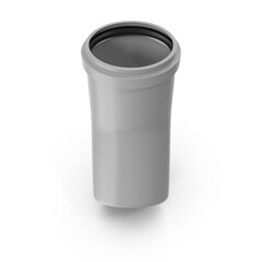 Gray PVC Pipe Elbow Connector Isolated on Transparent Background