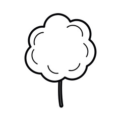 Sweet Cotton Candy Minimal Line Drawing