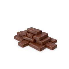 Stack of Chocolate Candy Bars Isolated on Transparent Background