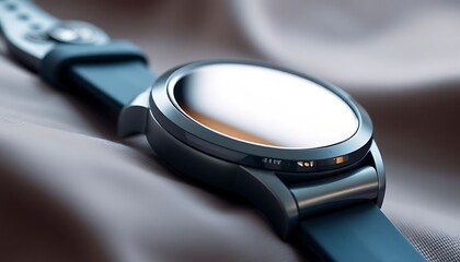 close up of a smart watch on a cloth
